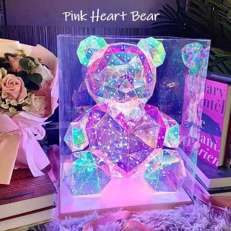 GlowBear LED Teddybär Lampe | Kuschelige Geschenkidee | Bunte Beleuchtung | Deko für Geburtstag & Valentinstag