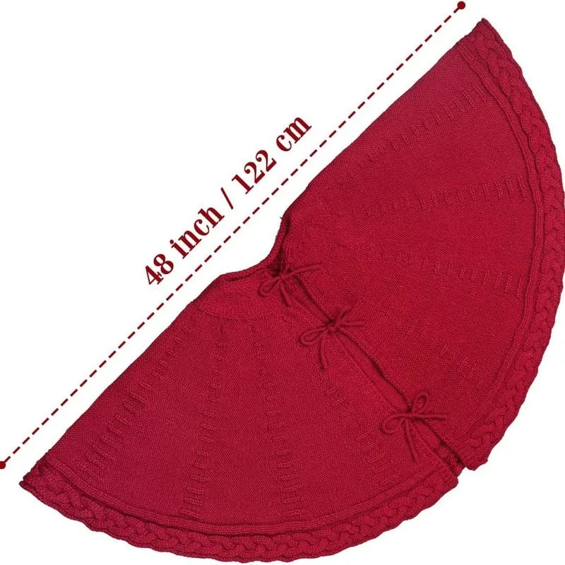 HollyGlow Weihnachtsbaumrock aus Strick | Premium Weihnachtsdeko | Kuschelige Baumumrandung