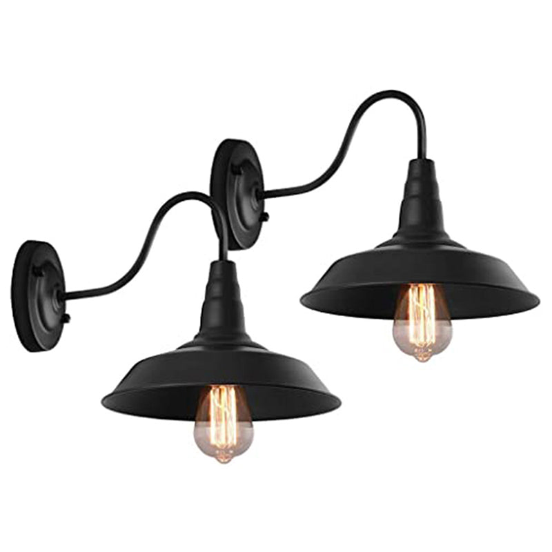 Noctura Classic Wandlampe | Vintage Design | Eisenrahmen mit Rundem Glasschirm | 1-Licht Esszimmerbeleuchtung