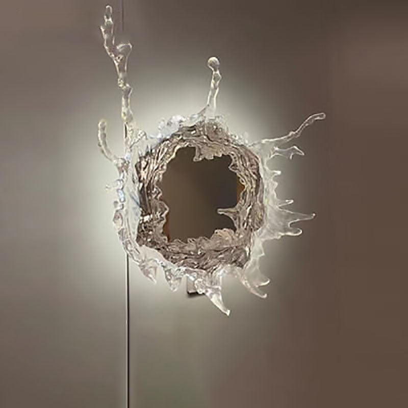 Splashora Wandleuchte | Modernes Wasserspritz-Design | Edelstahl & Acryl | LED & Dimmbar