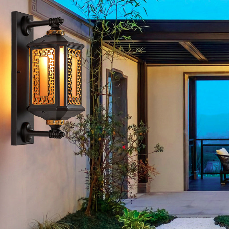 ZenLite Traditionelle Wasserdichte Aluminium Glas Wandleuchte | 1/2 Licht | Außenleuchte für Terrasse