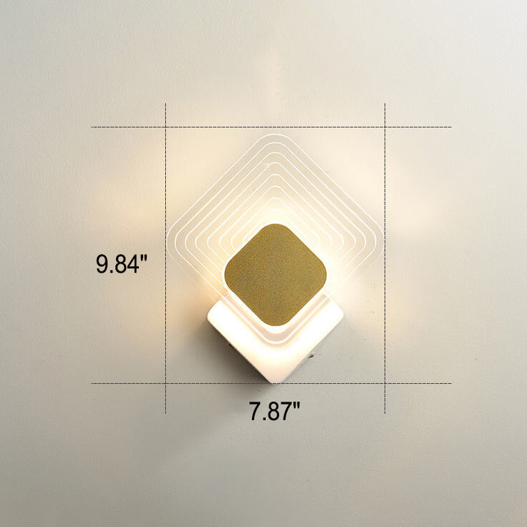 Luxoria Geo LED Wandleuchte | Goldenes Geometrisches Design | Acryl & Modern | Warmes Licht