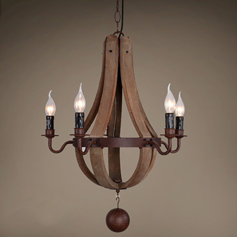 RustiLuxe Runde Ast-Kerzenhalter Holz-Eisen Kronleuchter | 5/6/8 Lichter | Landhausstil