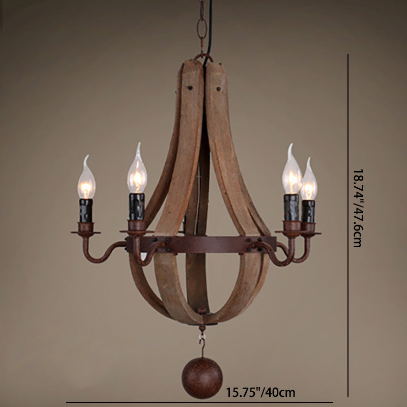 RustiLuxe Runde Ast-Kerzenhalter Holz-Eisen Kronleuchter | 5/6/8 Lichter | Landhausstil