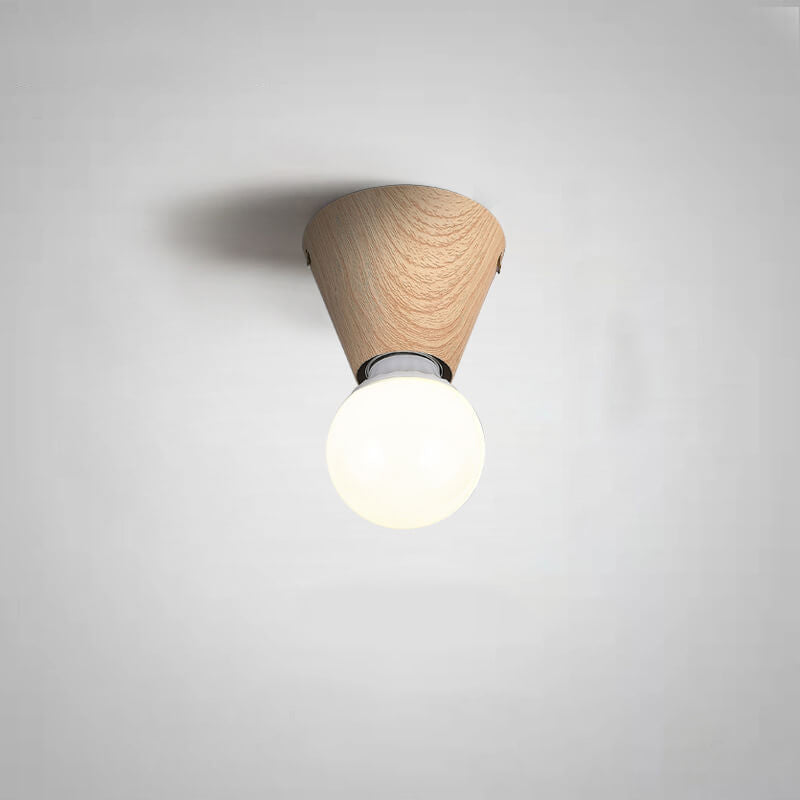 LumaFlair ZenGlow Japanischer Minimalismus LED Deckenleuchte | Holzoptik | Glasdesign | Runde Form | Flush Mount | Stilvolle Beleuchtung