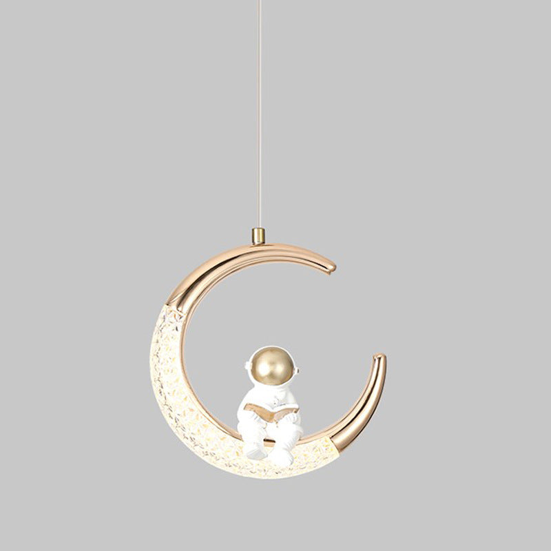 AstroMoon Kinder LED Pendelleuchte | Kreatives Astronautendesign | Mondlicht | Stimmungsvolle Beleuchtung