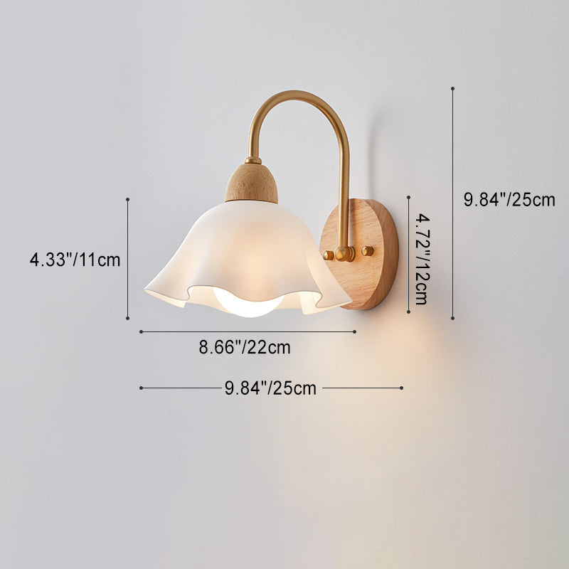 CeramiLume Kreatives Wandlicht | Holz & Keramik | 1-flammige Wandlampe | Wohnraumbeleuchtung