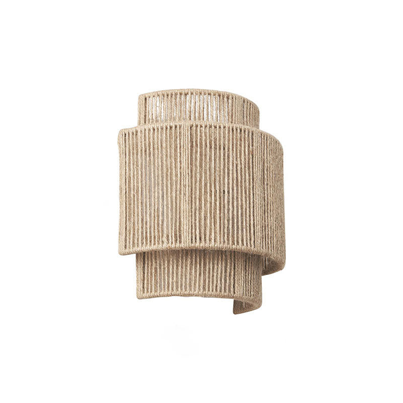 HikariRope Japanische Wandlampe | Handgewebtes Seil | Geschwungenes Design | 1-flammig | Wohnzimmerbeleuchtung