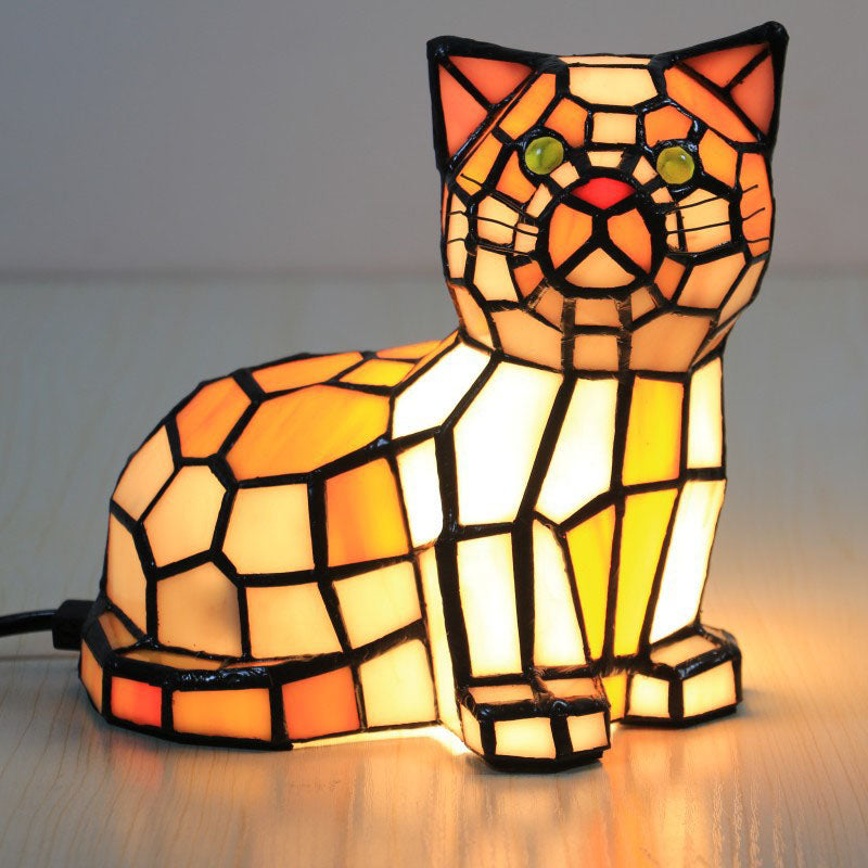 CataLume Tiffany Tischlampe | Buntglas-Design | 1-flammig | Schlafzimmer-Beleuchtung
