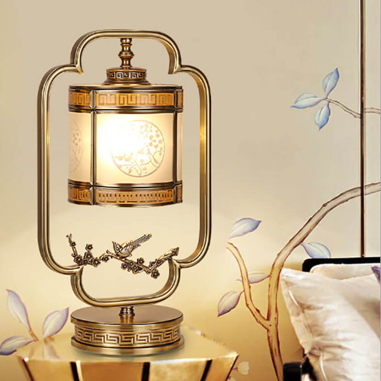 AuroraLume Klassische Tischlampe | Kupfer & Glas | Elegantes Design mit Handgravur | Beleuchtung & Deko für Zuhause