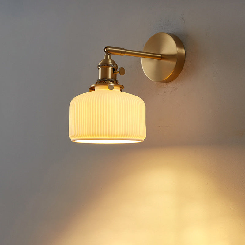 StripoLux Moderne Wandlampe | Minimalistische Keramik-Wandleuchte | Streifendesign | Ambientebeleuchtung