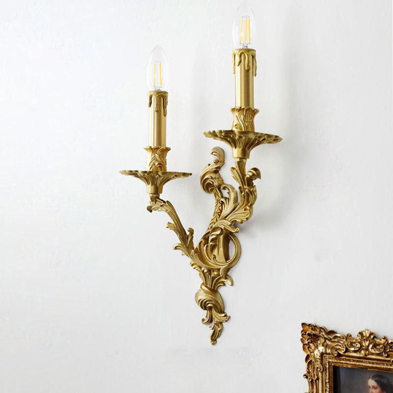ÉclatLuxe Französische Wandleuchte | Messing Candelabra | 2/3 Flammen | Klassisches Design für Schlafzimmer
