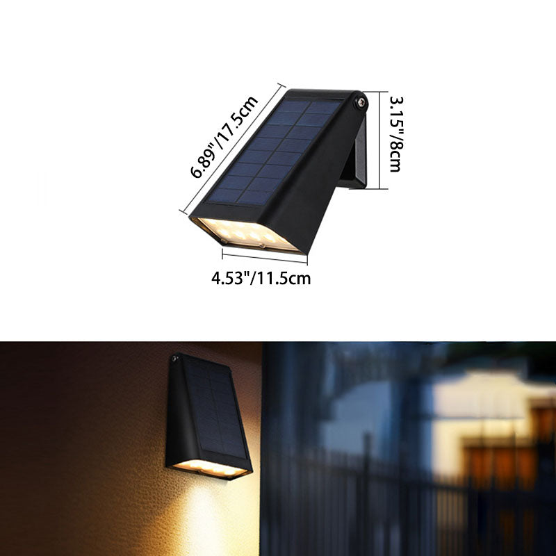 EcoGlint Rechteckige LED Wandlampe | Solarbetrieben | Minimalistisches Design für Garten und Terrasse