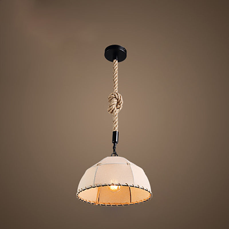 RustiShade Hängelampe | Halbrunder Stoffschirm | Rustikales Design | Für Esszimmer & Küche | In 3 Größen erhältlich