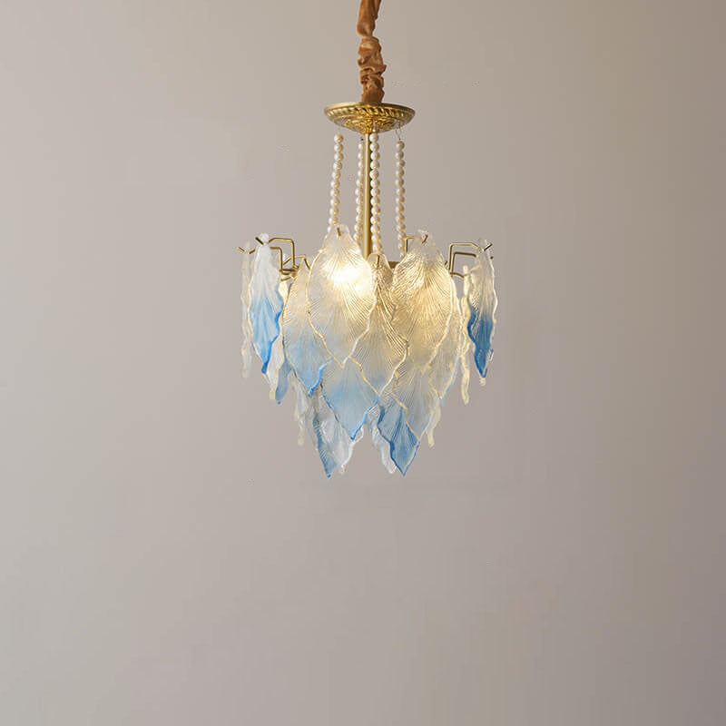 LeafElegance Kronleuchter im französischen Stil | Baumblatt-Design | 3/6/9/12 Lichter | Eisen & Kupfer mit Glaskristallen