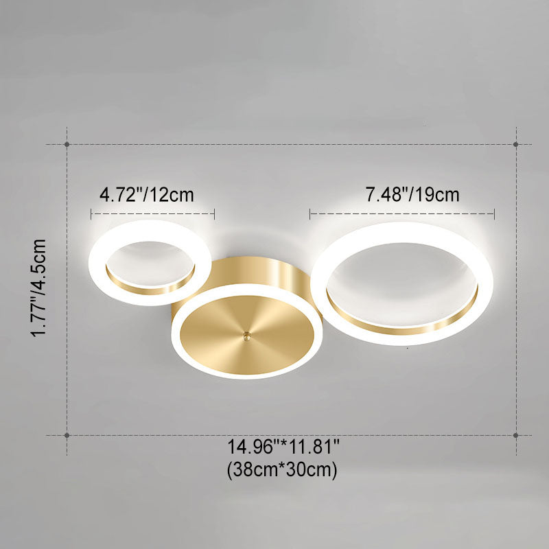 AurumGlow LED Deckenleuchte | Modernes Golden Circle Design | Acryl Flush Mount | Luxus Beleuchtung