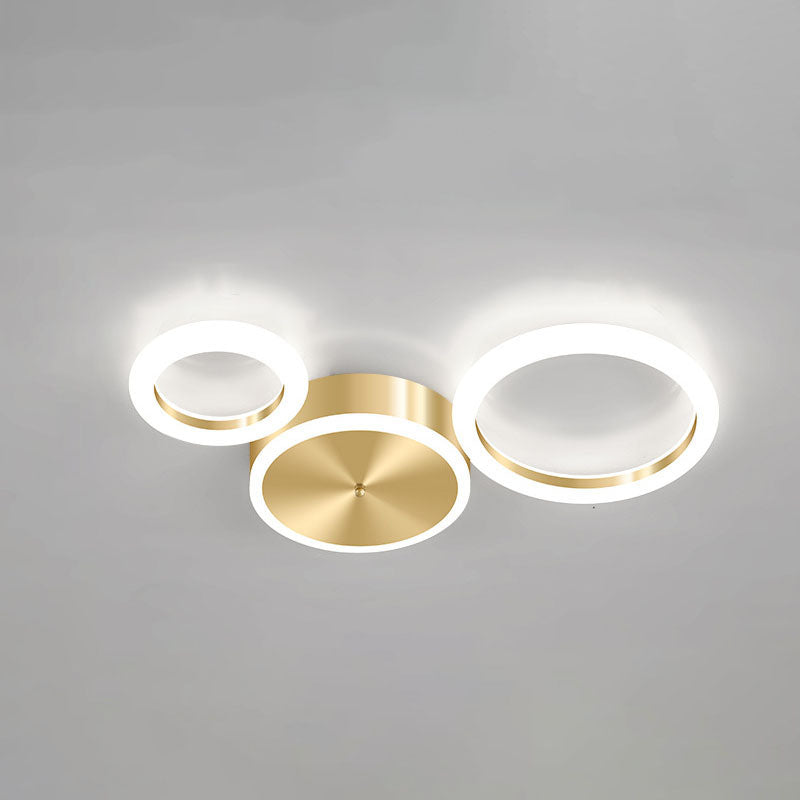 AurumGlow LED Deckenleuchte | Modernes Golden Circle Design | Acryl Flush Mount | Luxus Beleuchtung
