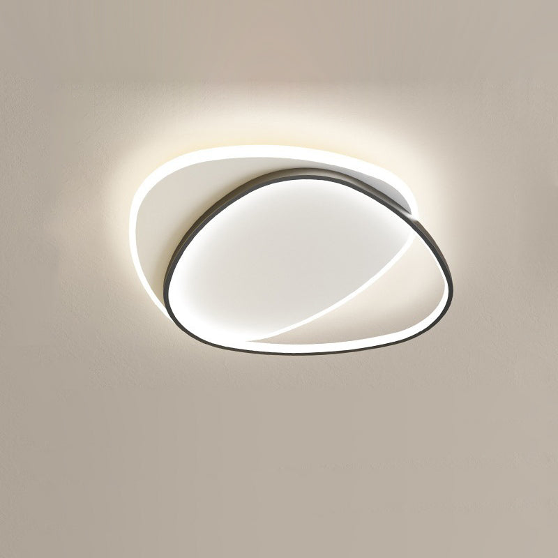 TriLume Minimalistische LED Deckenleuchte | Dreieck-Oval Design | Acryl & Eisen | Warm-/Weißlicht | Wohnzimmerbeleuchtung