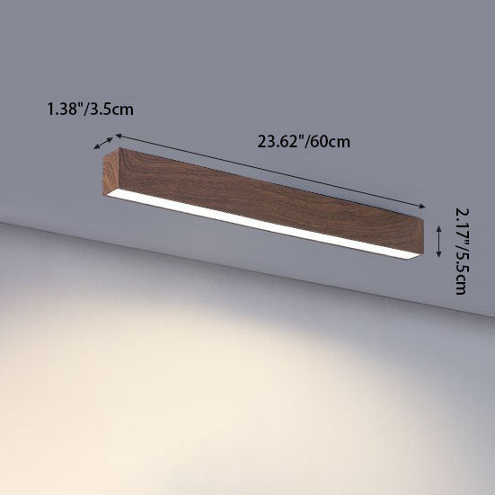 LumiGrain Minimalist LED Deckenleuchte mit Holzoptik | Aluminiumstreifen | Warmes, neutrales & weißes Licht | Moderner Stil