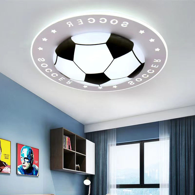 SphereLux Moderne Art Deco LED Deckenleuchte | Fußball Design | Acryl & Eisen | Warm-/Weißlicht | Wohnzimmerbeleuchtung