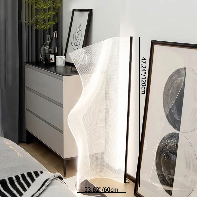 LumeCurve Stehlampe im Art-Deco-Stil | Unregelmäßige Form | Aluminium & Acryl | LED-Design für Wohnzimmer