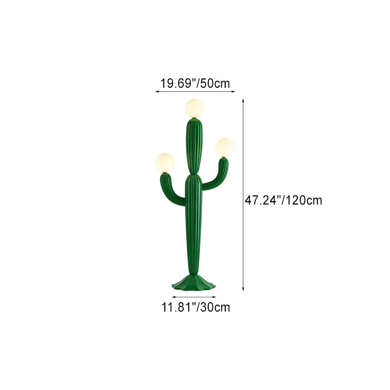 CactusGlow Designer Stehlampe | 3-Licht Design | Harz & Glas für Wohnzimmer