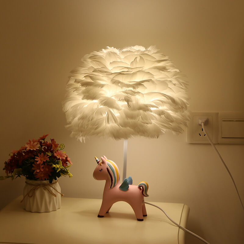 DreamaFeather Kinder Tischlampe | Kreatives Design | Einhorn & Tiermotive | Nachtlicht & Dekoration