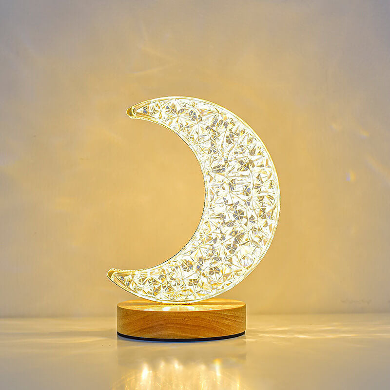 LunaStar Tischlampe | Nordic Design | Mond & Stern | LED USB | Stimmungslicht