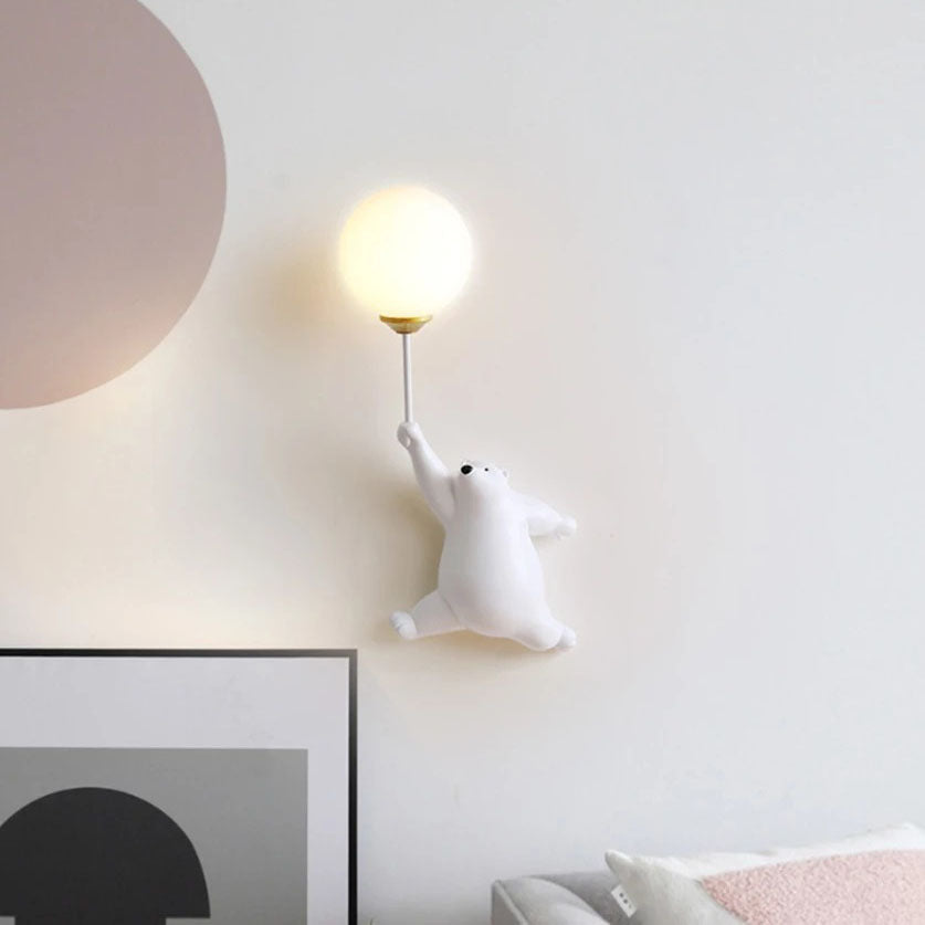 Bearlume Kreative Wandlampe | Bärendesign aus Glas & Eisen | Stimmungsvolle Beleuchtung | Moderne Wanddekoration