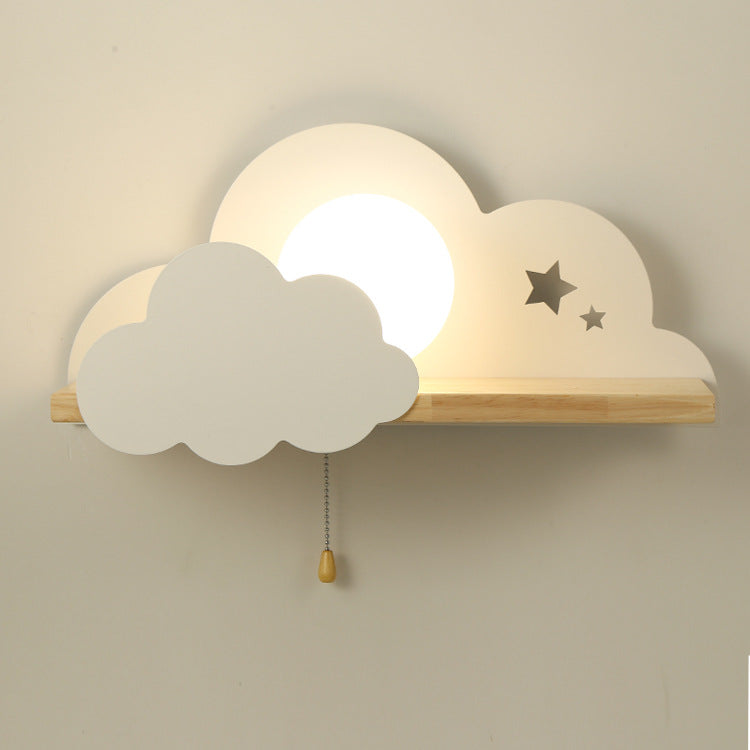 Cloudora Nordic Wandlampe | Glas & Holz | Einzigartiges Wolkendesign | Stimmungslicht für Zuhause