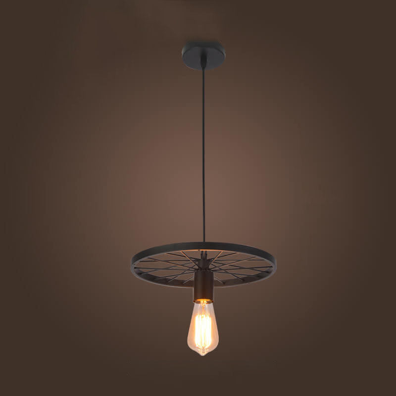 Rustiron Kronleuchter | Industrielles Design mit Eisenrädern | 1/3/6-flammig | Loft- und Wohnraum-Beleuchtung