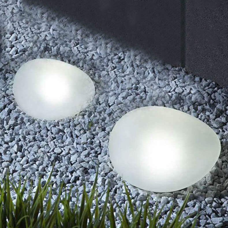 Pebblium Solar LED Außenleuchte | Sandgestrahltes Glas im Kieselstein-Design | Nachhaltige Gartenbeleuchtung