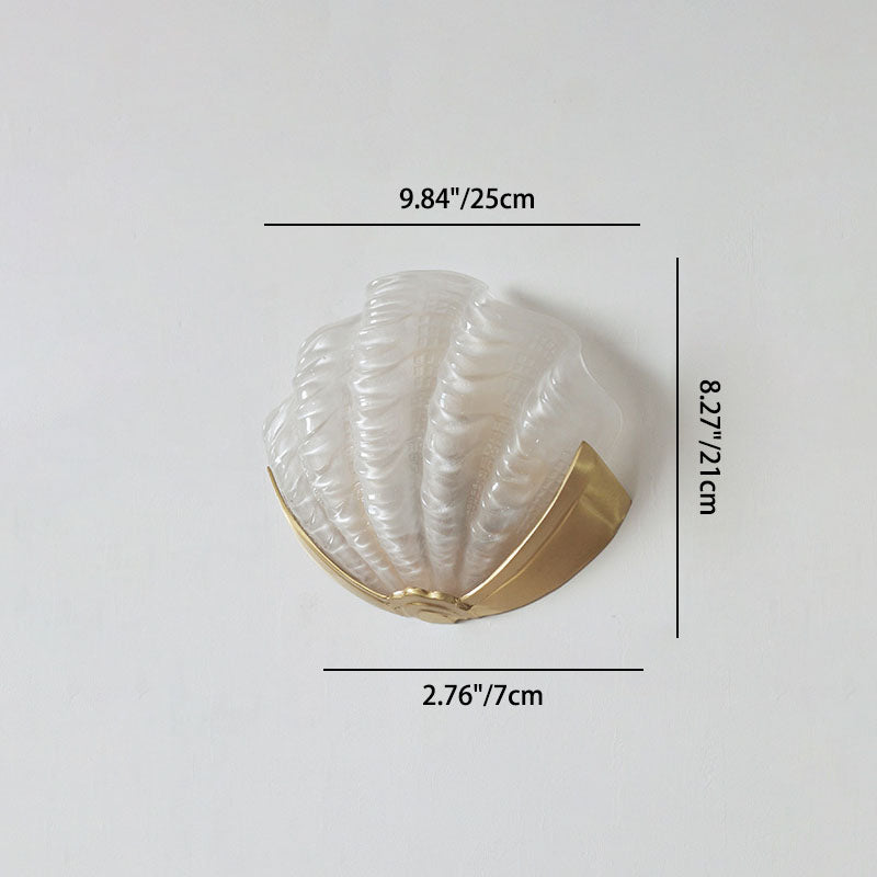 Lumova Muschel-Wandleuchte | Art Déco Design | Glas & Messing | Schlafzimmerbeleuchtung