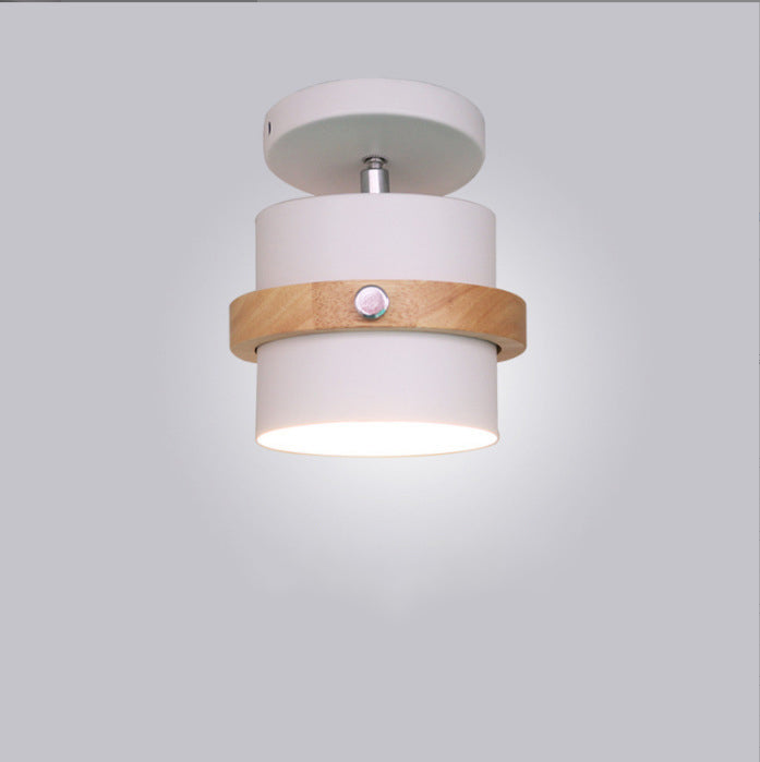 Cylindra Nordic Deckenleuchte | Halbzylinder-Design | Holz & Metall | Für Flur & Wohnbereich | 1-flammig