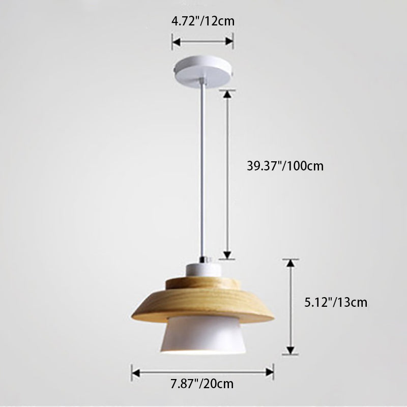 LunaDisc Moderne Pendelleuchte | Minimalistisches Design | Holz & Metall | Wohnraumbeleuchtung