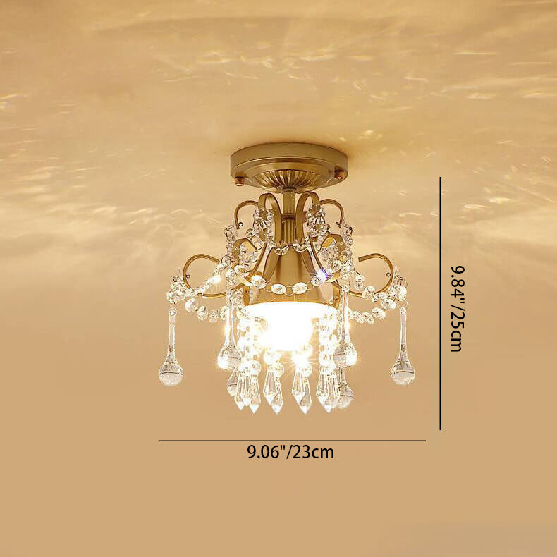 LuxeFlorale Kristallblüten LED Deckenleuchte | Semi-Flush Mount | 1/3 Lichter | Exquisite Beleuchtung für Zuhause