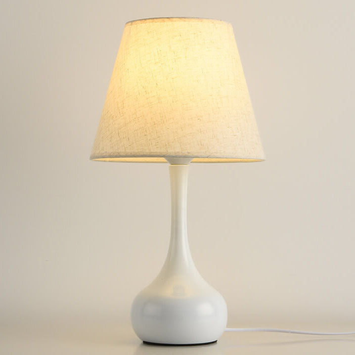 NoctaLoom Nordic Tischlampe | Vintage Design | Stoffschirm & Eisenbasis | Touch-Schalter