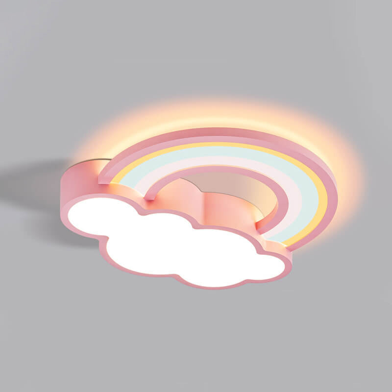 RainbowGlow LED Deckenleuchte | Cartoon Regenbogen & Wolken Design | Kinderzimmer Beleuchtung | Dimmbar