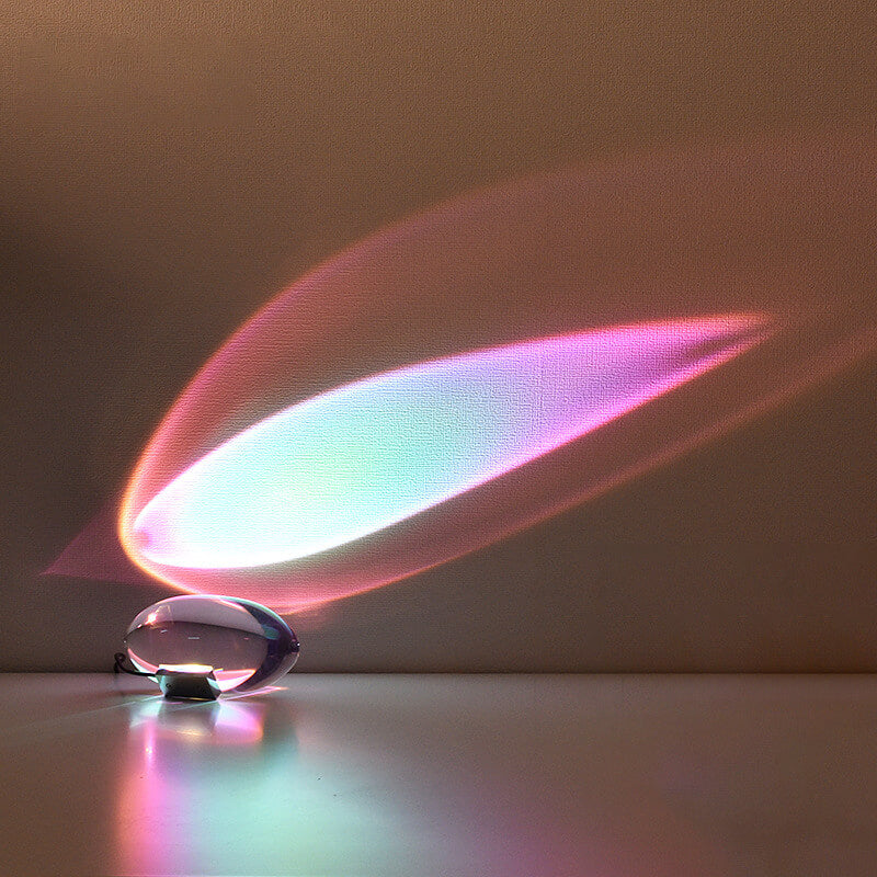 GlareSphere LED Tischlampe | Kreativer Kristallprojektor | Angel Eye Design | Farbwechsel + Fernbedienung