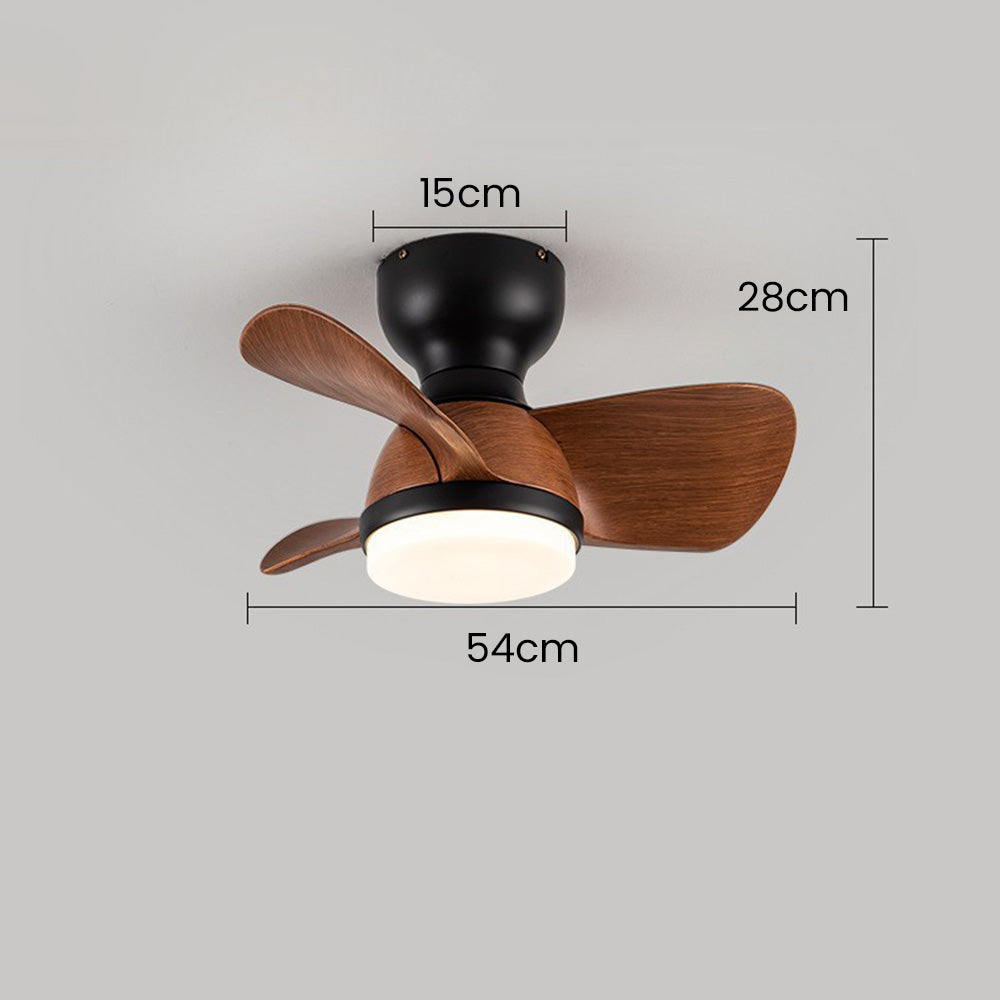 FantasiaWind Wooden LED Ceiling Fan | Modern Design | Schlafzimmer Ventilator mit LED-Licht | Deckenventilator mit Fernbedienung