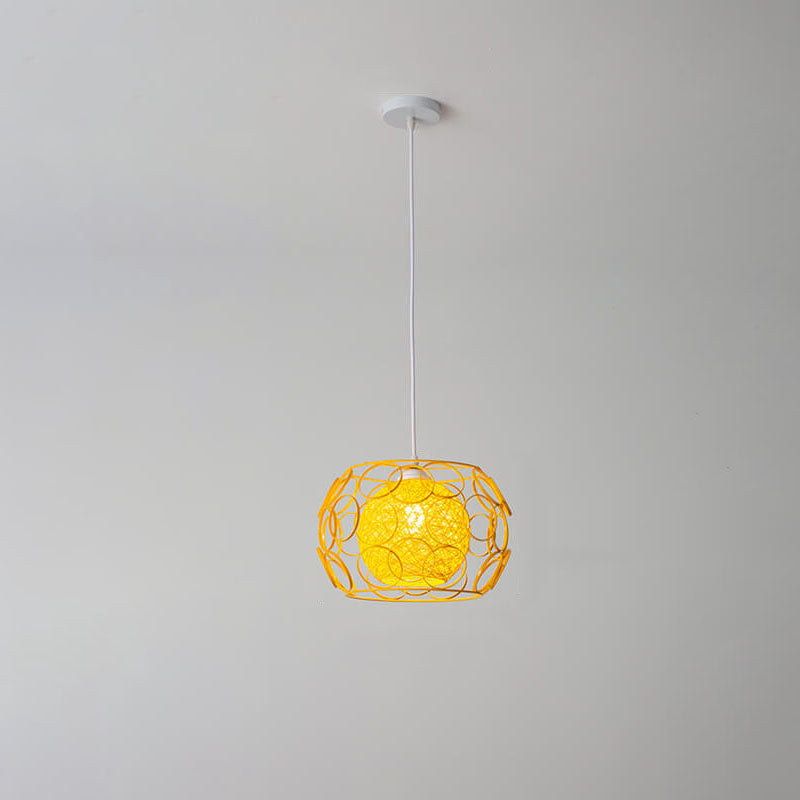 HempGlow Kreative Pendelleuchte aus Hanfgeflecht | Modernes Design | Einzigartiger Lichtakzent | Hängeleuchte für Zuhause