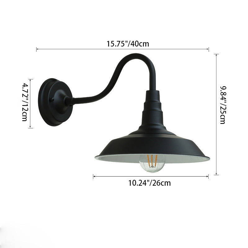 Noctura Classic Wandlampe | Vintage Design | Eisenrahmen mit Rundem Glasschirm | 1-Licht Esszimmerbeleuchtung