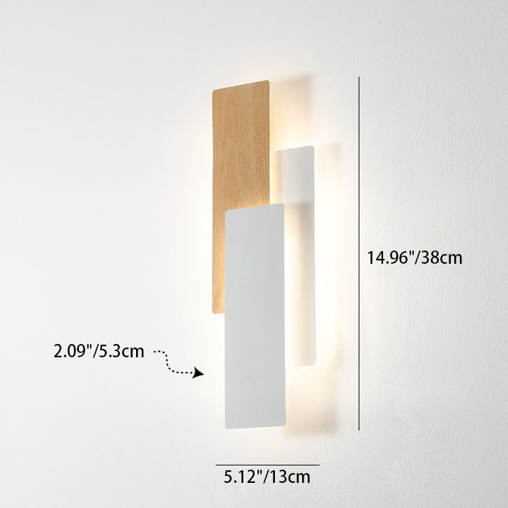RectaGlow Wandleuchte | Modernes Holzdesign | Geometrische Rechteckform | LED & Dimmbar