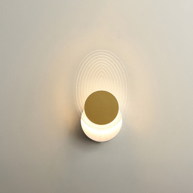 Luxoria Geo LED Wandleuchte | Goldenes Geometrisches Design | Acryl & Modern | Warmes Licht