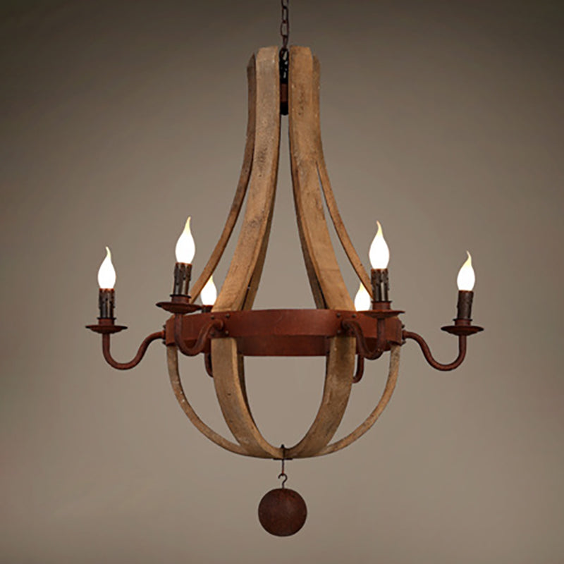 RustiLuxe Runde Ast-Kerzenhalter Holz-Eisen Kronleuchter | 5/6/8 Lichter | Landhausstil