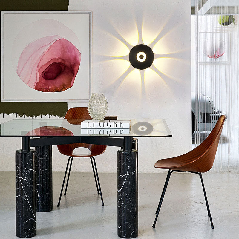 LumaNest LED Wandleuchte im skandinavischen Stil | Aluminium Rundschirm | Wetterfest für Außenbereich & Terrasse