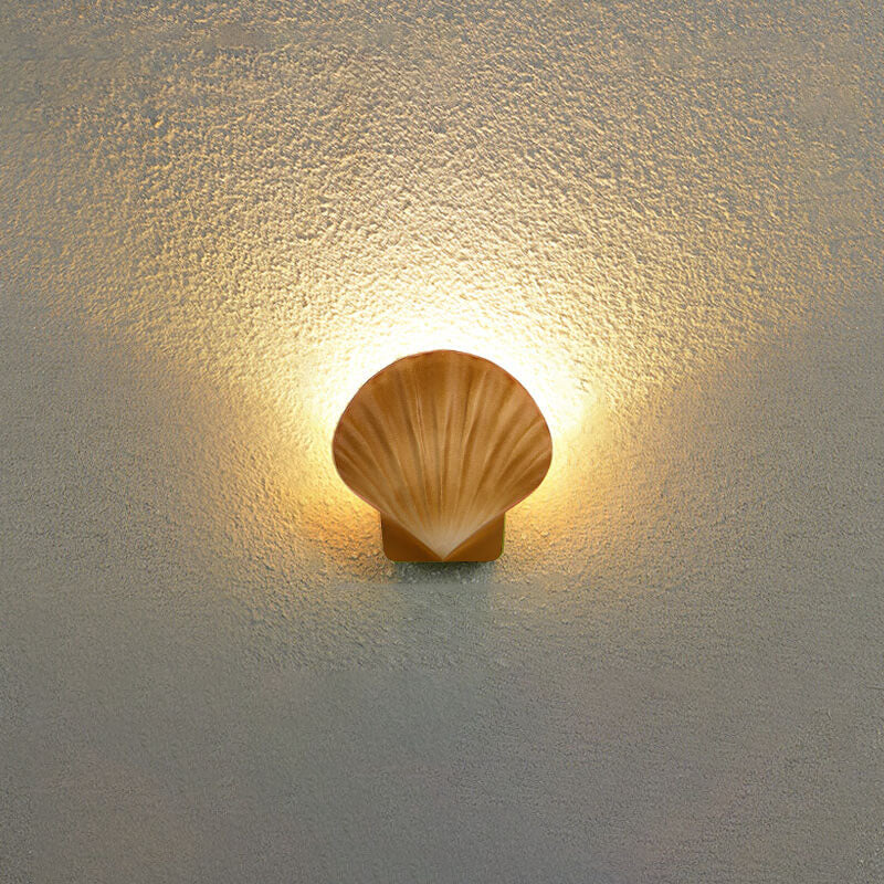 ShellBright LED Wandleuchte | Kreatives Muscheldesign | Aluminium | Wasserdicht | Außenbeleuchtung