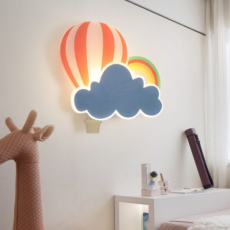 SkyDream LED Wandleuchte | Kreatives Heißluftballon- & Wolkendesign | Für Kinderzimmer | Warmweißes & Weißes Licht