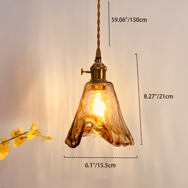 Amberlux Vintage Pendelleuchte | Quadratisches Glas & Messing | Traditionelles Design | Wohnzimmerlicht