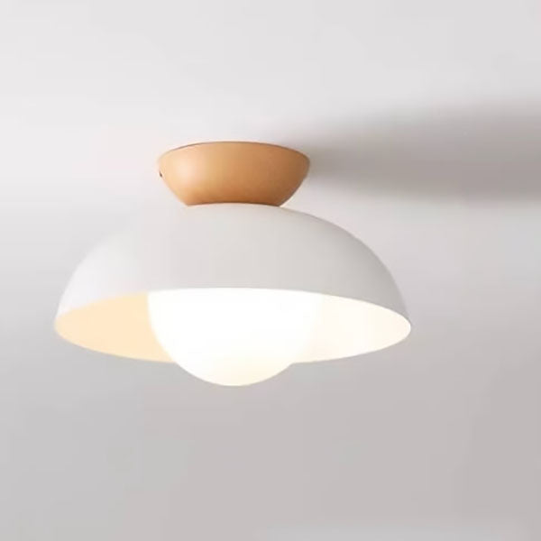 BowlCraft Deckenleuchte | Wandleuchten-Design aus Eisen & Holz | 1-flammig | Moderne Eleganz